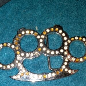 Silver 3D Rhinestonebelt buckle